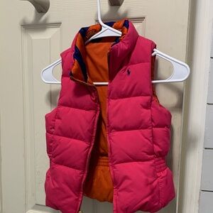 Ralph Lauren Pink and Orange Kids Puffer Vest